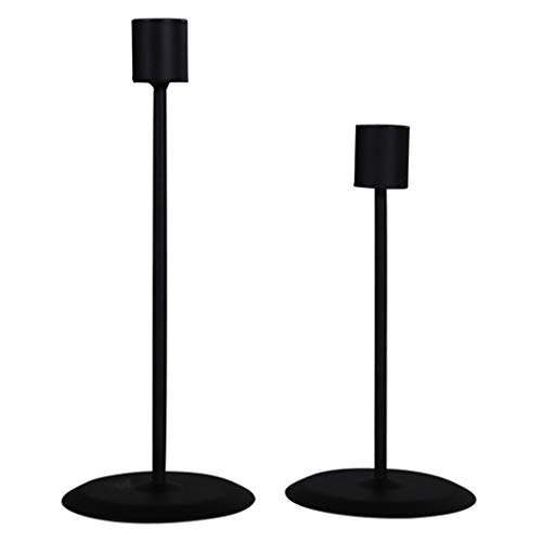 2 Pcs Black Metal Retro Candle Holders Romantic Candlelight Dinner Living Room von cityfly