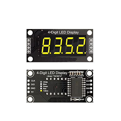 1 STÜCKE 0.36 inch LED Digitalanzeige Röhre Dezimalband 7 Segmente TM1637 Modul,4-Digit Yellow von cizihuu