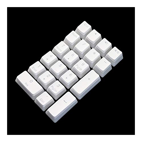 cjcaijun Double Shot Keycap Pbt Pudding 21key Numpad Multimedia Key F1-F12 Keycaps (Color : OEM Profile White) von cjcaijun