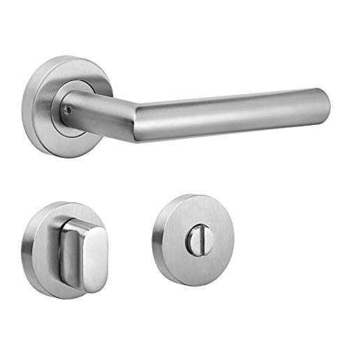 Drückergarnitur New Orleans | Gebrauchskategorie 4 gem. DIN EN 1906 | V2A Edelstahl matt | WC/Bad von ck-tuerbeschlaege