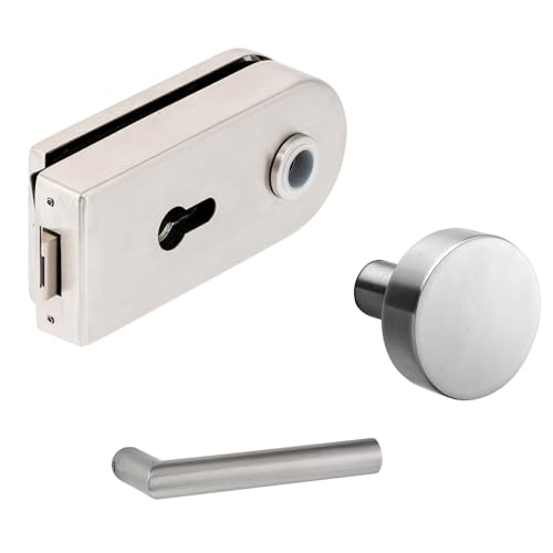 Glastürbeschlag "D" Set PZ | Knauf ohne Funktion | V2A Edelstahl matt | ohne Bänder | metallische Innenmechanik | New Orleans von ck-türbeschläge