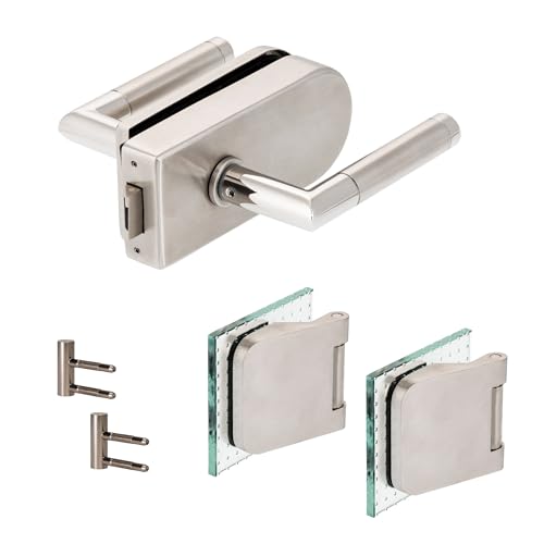 Glastürbeschlag "D" Set UV | V2A Edelstahl matt | inkl. Officebändern + RT | metallische Innenmechanik | Core von ck-türbeschläge