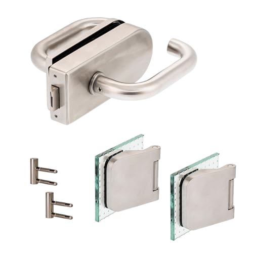 Glastürbeschlag "D" Set UV | V2A Edelstahl matt | inkl. Officebändern + RT | metallische Innenmechanik | Orlando von ck-türbeschläge