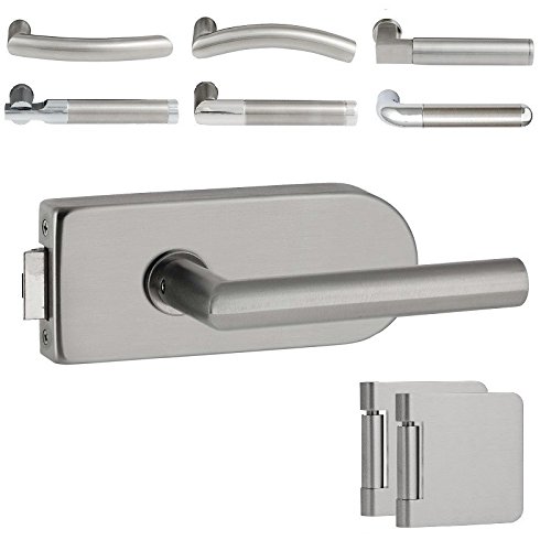 Glastürbeschlag “D3“ UV | inkl. Officebändern | V2a Edelstahl matt | auch objektgeeignet (Angel) von ck-türbeschläge