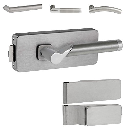 Glastürbeschlag “M3“ UV | inkl. Studiobändern | V2a Edelstahl matt | auch objektgeeignet (Core) von ck-türbeschläge