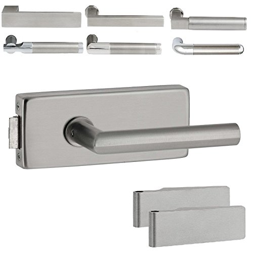 Glastürbeschlag “Q3“ UV | inkl. Studiobändern | V2a Edelstahl matt | auch objektgeeignet (Hope) von ck-türbeschläge