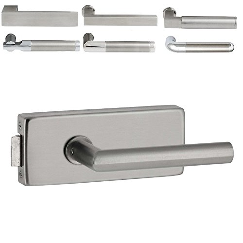 Glastürbeschlag “Q3“ UV | ohne Bänder | V2a Edelstahl matt | auch objektgeeignet (Orlando) von ck-türbeschläge