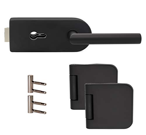 Premium Glastürbeschlag D3 PZ | inkl. Officebändern + RT | Schwarz matt Elektrophoresebeschichtung | New Orleans von ck-türbeschläge