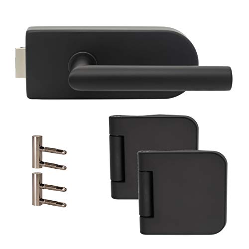 Premium Glastürbeschlag D3 UV | inkl. Officebändern + RT | Schwarz matt Elektrophoresebeschichtung | New Orleans von ck-türbeschläge