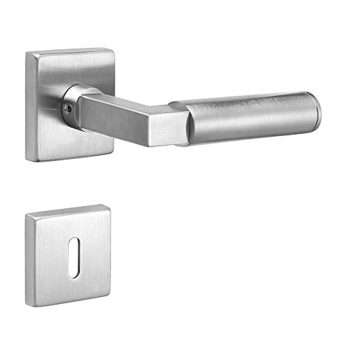 ck-tuerbeschlaege Drückergarnitur Bauhaus Q | V2A Edelstahl matt | nach Gropius & Meyer 1922/1923 (BB (Buntbart)) von ck-tuerbeschlaege
