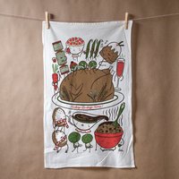 " Geschirrtuch "Turkey Lurkey Time" Siebdruck-Mehlsack Urlaub von clairemanning
