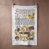 Mehlsack Geschirrtuch Mit Bananen-Muffins Motiv Neu von clairemanning