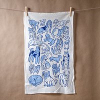Mehlsack Geschirrtuch Mit Total Dogs Siebdruck von clairemanning