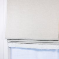 Natürliche Farbe Leinen Flat Relax Roman Shade Mit Weißem Fell/Cl1010 von classicandmodernhome