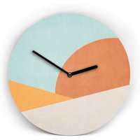 Boho Formen Und Farben Wanduhr - Landscape Natürlich Gemütliche Deko 3 Verschiedene Größen Mit Ohne Zahlen Uhrwerk Leise von clauspeter