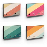 Buntes Gestreiftes Schlüsselbrett in Coolen Farben - Fröhliche Sommerliche Farbtöne Design Hakenanzahl Variabel Wohnen von clauspeter