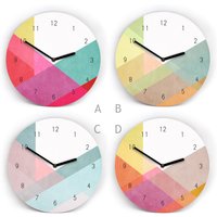 Farbenfrohe Wanduhr Mit Zahlen - Overlay Design 4 Muster Zur Auswahl 3 Größen Von Mini Bis Groß Gut Lesbar Leises Uhrwerk von clauspeter