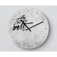 Moderne Wanduhr Alle Zeit Der Welt | Typo Clock 30 cm Leise Handmade Designuhr Auswahl Ziffernblatt Kreative Wandgestaltung von clauspeter