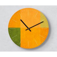 Moderne Wanduhr | Ananas Fruit Clock 30 cm Mit Und Ohne Ziffernblatt Striche/Zahlen Leise Handmade Schönes Fruchtiges Muster von clauspeter