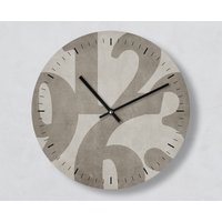 Moderne Wanduhr Big One | Brown Große Zahlen 30 cm Braune Uhr Retro Leise Handmade Designuhr Auswahl Ziffernblatt Zeiger von clauspeter