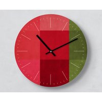 Moderne Wanduhr | Kirsche Fruit Clock 30 cm Mit Und Ohne Ziffernblatt Striche/Zahlen Leise Handmade Schönes Fruchtiges Muster von clauspeter