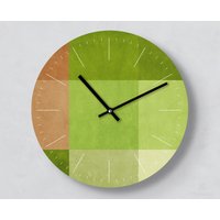 Moderne Wanduhr | Kiwi Fruit Clock 30 cm Mit Und Ohne Ziffernblatt Striche/Zahlen Leise Handmade Schönes Fruchtiges Muster von clauspeter