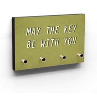 Schlüsselbrett - May The Key Be With You Möge Der Schlüssel Mit Dir Sein Machtwort Gegen Das Verlieren 16 Farben 3-5 Haken von clauspeter