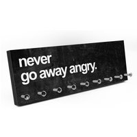 Schlüsselbrett Never Go Away Angry - Pärchen Anti Streit Liebe Und Versöhnung 16 Moderne Farben Zur Auswahl 9 Haken von clauspeter
