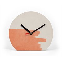 Tischuhr - Boho Stil Farben Erdtöne Orange Warm Und Gemütlich Handgemachte Uhr Zum Hinstellen Leises Uhrwerk Striche Optional von clauspeter