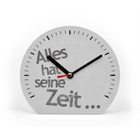 Tischuhr Mit Inspirierenden Spruch - Alles Hat Seine Zeit 15cm Leises Uhrwerk Cooles Geschenk Oder Deko Für Zuhause von clauspeter