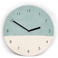 Wanduhr Im Petrol Brush Style - 3 Größen Pinselstrich Malerei Schöne Farben 4 Varianten Ziffernblatt Wählbar Uhrwerk Leise von clauspeter