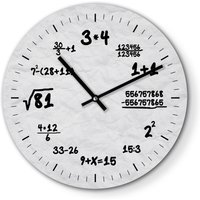 Wanduhr Mathe Nerd 30 cm - Lustige Uhr Mit Motiv Kreatives Design Für Zahlen Nerds Kids Und Coole Lehrer Leises Uhrwerk von clauspeter