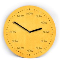 Wanduhr - Now Im Jetzt Leben Achtsamkeit Schicke Farbtöne 3 Größen Kreative Uhr Reminder Zeitverschwendung Leises Uhrwerk von clauspeter