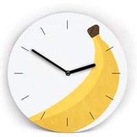 Wanduhr Obst Illu Style - 3 Größen Frisch Und Fruchtig Apfel Banane Kirsche Birne Zahlen & Striche Uhrwerk Leise von clauspeter