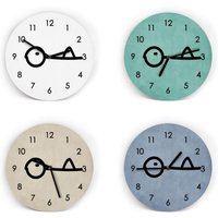 Wanduhr Schwimmer - Zeiger Sind Arme Die Sich Bewegen 23 cm Groß Mit Und Ohne Ziffernblatt 12 Farbvarianten Leises Uhrwerk von clauspeter