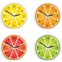 Wanduhr Zitrus - Orange Limette Zitrone Blutorange Fruchtuhr Mit Klaren Zahlen 3 Größen Mini Bis Groß Küchenuhr Leises Uhrwerk von clauspeter