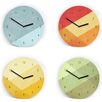 Wanduhren Layer in Blau, Grün, Rot Oder Gelb - 4 Schicke Farbkombinationen Zur Auswahl 3 Größen Leises Uhrwerk Ziffernblatt Varianten von clauspeter