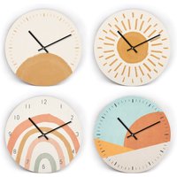 Wanduhren Mit Boho Motiven - Natur Und Erdfarben Sanftes Beige Braun Gemütliche Deko 3 Verschiedene Größen 4 Varianten Zur Auswahl von clauspeter
