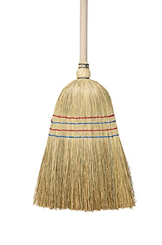 cleanling 128010 Reisstrohbesen, Gross, Länge 146cm, Breite 30cm, Strohbesen Natur, extra voll (Reisstroh - 4 Naht, 146x30x7,5cm; 5 Stück) von cleanling