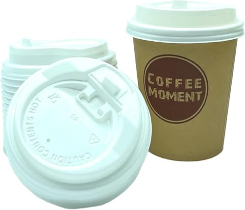 CLEARFEE Premium Einweg Kaffeebecher Pappbecher Einwegbecher 200ml 0,2l 8oz, Coffee Kaffee to go Deckel (1000 Becher) von CLEARFEE