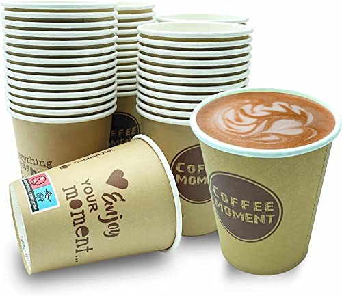 CLEARFEE 1000 Stk. Premium Pappbecher To Go 300 ml 12 oz Kaffeebecher geeignet für heißen und kalten Getränken Einweg Kaffeebecher extra Breit geeignet für alle Kaffeeautomaten von CLEARFEE