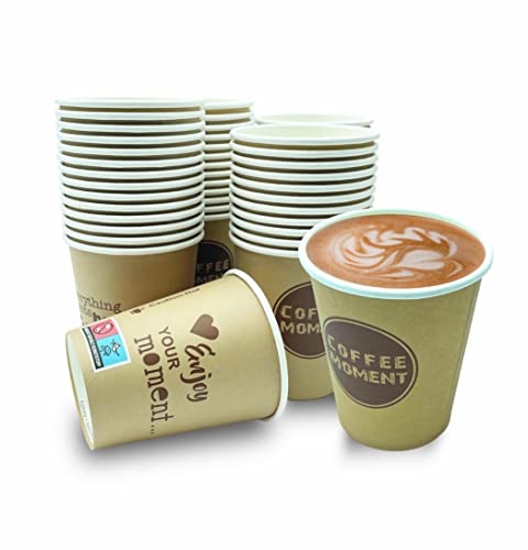 CLEARFEE 1000Stk. Pappbecher Coffee To Go 200 ml 8 Oz geeignet für heißen und kalten Getränken Einweg Kaffeebecher von CLEARFEE