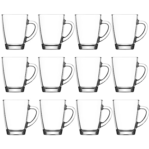 CLEARFEE 12tlg. Teegläser-Set mit Henkel 250 ml aus hochwertigem Glas Ideal für Heißgetränke, Kakao, Latte Macchiato und Cappuccino spülmaschinengeeignet von CLEARFEE