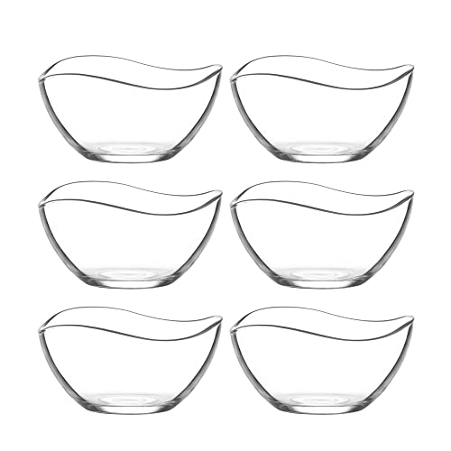 CLEARFEE 6-teiliges Glasschalen Set 215 ml aus hochwerigem Glas Dessertschalen Glasschüssel Salatschüssel Glas Schälchen Set Schale Schale Deko Schale Bowl von CLEARFEE