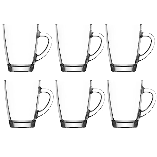 CLEARFEE 6tlg. Teegläser-Set mit Henkel 250 ml aus hochwertigem Glas Ideal für Heißgetränke, Kakao, Latte Macchiato und Cappuccino spülmaschinengeeignet von CLEARFEE