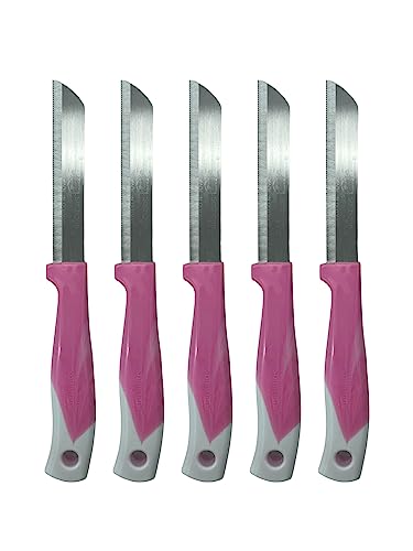 CLEARFEE Solingen Obsmesser Schälmesser Made in Germany aus Edelstahl Gemüsemesser Allzweckmesser Allesschneider sehr scharf (pink-weiß, 5) von CLEARFEE