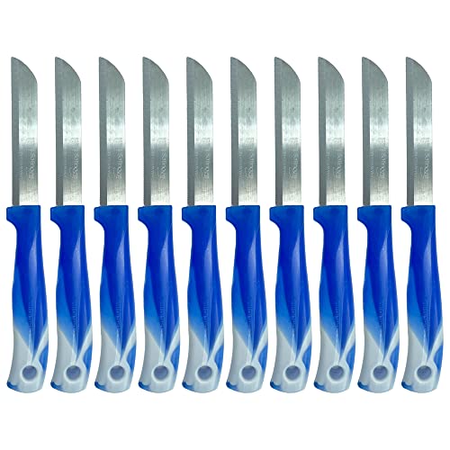 CLEARFEE Solingen Obsmesser Schälmesser Made in Germany aus Edelstahl Gemüsemesser Allzweckmesser Allesschneider sehr scharf Messer-Set (blau-weiß, 10) von CLEARFEE