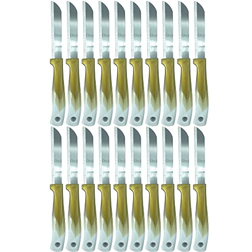 CLEARFEE Solingen Obsmesser Schälmesser Made in Germany aus Edelstahl Gemüsemesser Allzweckmesser Allesschneider sehr scharf Messer-Set (gold-weiß, 20) von CLEARFEE