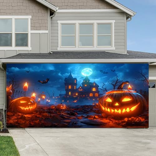 Clhjinruoliu Halloween Garage Türdekorationen, glückliche Halloween -Garage -Wanddekorationen, hängende Hintergrund -Tür -Abdeckung Death Friedhofsgeister -Geisterthema für Außen,Pumpkin town,16*7FT Clhjinruoliu Halloween Garage Türdekorationen, glückliche Halloween -Garage -Wanddekorationen, hängende Hintergrund -Tür -Abdeckung Death Friedhofsgeister -Geisterthema für Außen,Pumpkin town,16*7FT von clhjinruoliu