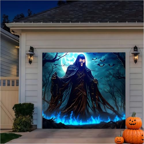 clhjinruoliu Halloween -Dekoration für Garage - gruselige Wandkunst, Vogelscheuche, Kürbis, Geister - Dekoration im Freien/Innenräumen - Einfach mit Metall Ösen zu installieren,Ghost,16 * 7ft clhjinruoliu Halloween -Dekoration für Garage - gruselige Wandkunst, Vogelscheuche, Kürbis, Geister - Dekoration im Freien/Innenräumen - Einfach mit Metall Ösen zu installieren,Ghost,16 * 7ft von clhjinruoliu